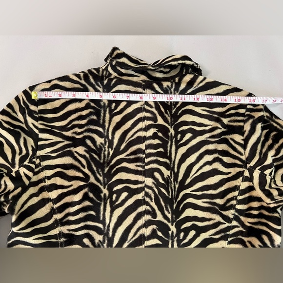 VTG KAREN KANE INC. LIFESTYLE Women’s Brown Tiger Print Long Line Jacket Sz M - Picture 13 of 14